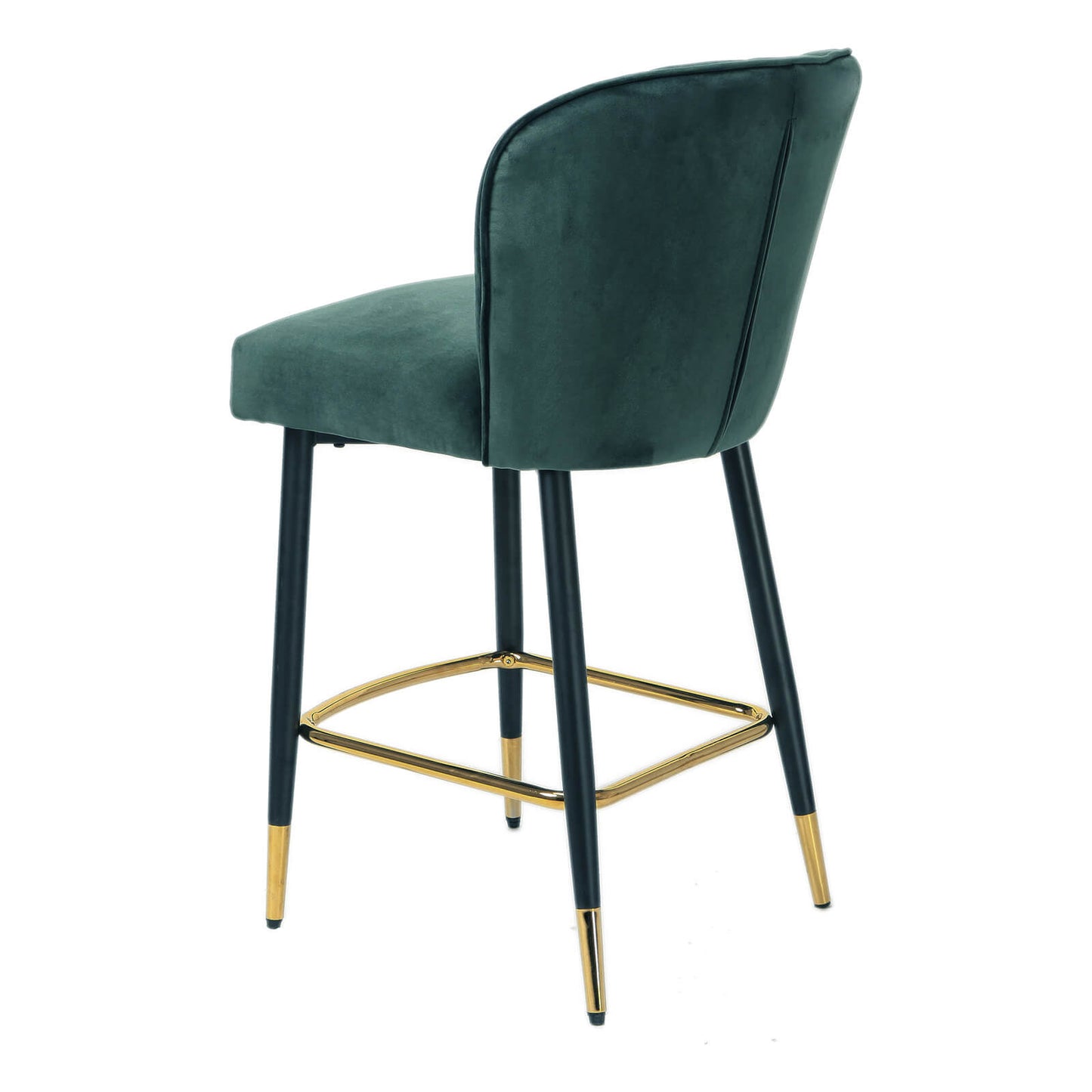 Taylor | Metal Modern Velvet Bar Stools | Set Of 2 | Green