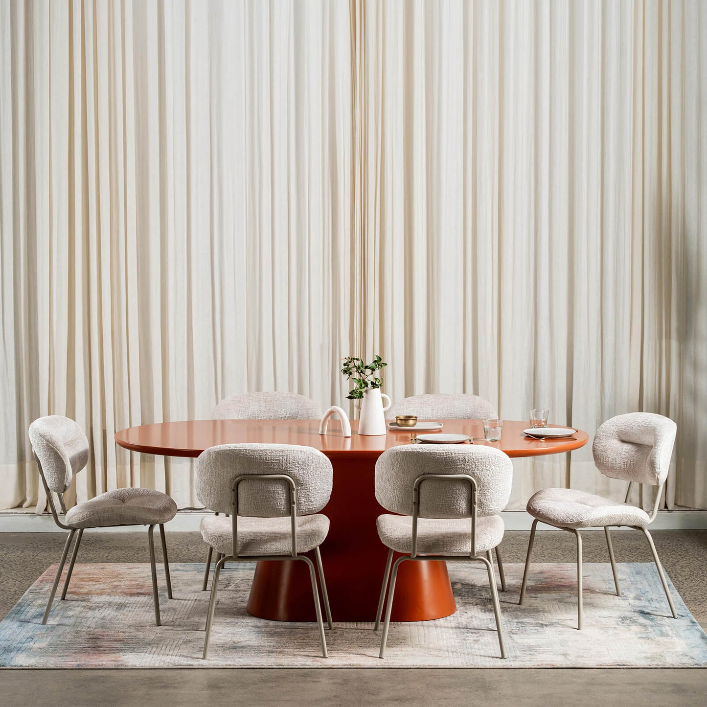 Belford | Modern 6 Seater Oval Wooden Dining Table | Citrus
