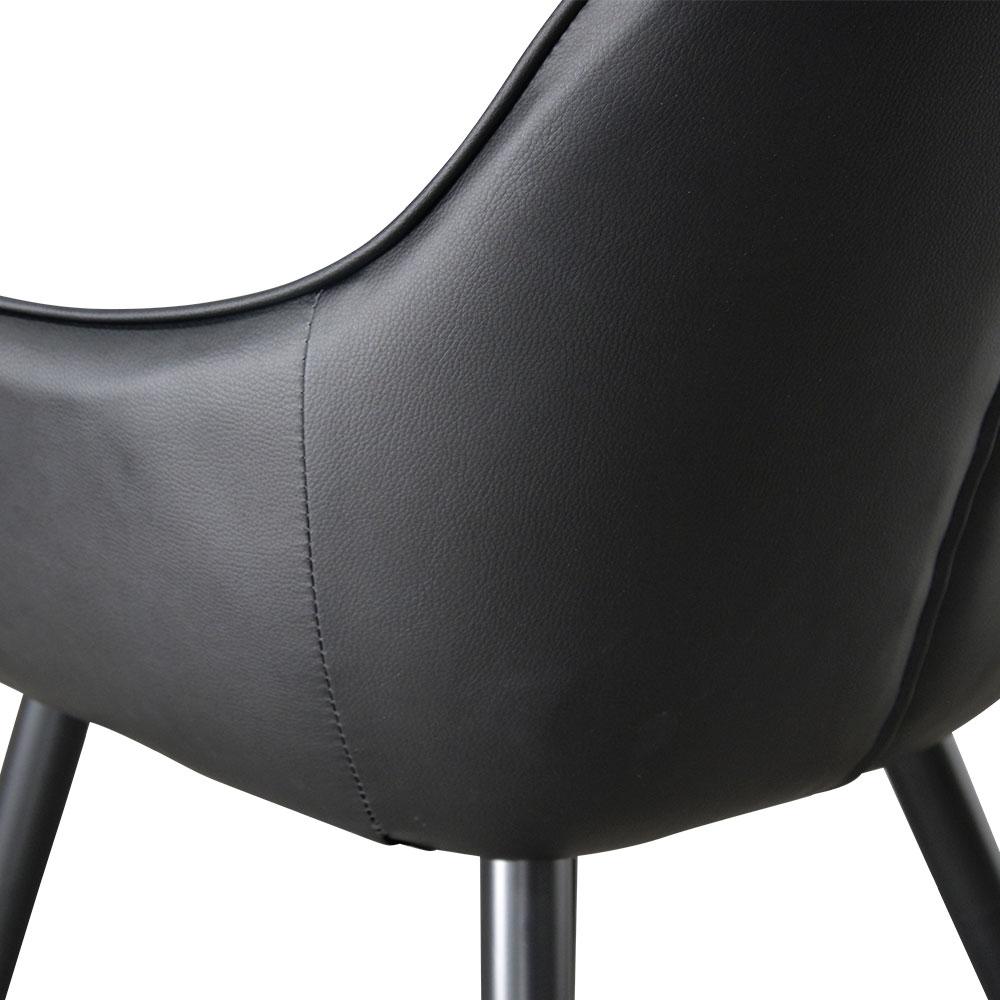 Astoria | Black, Cinnamon Brown, Leather Dining Chairs | Set Of 2 | Black