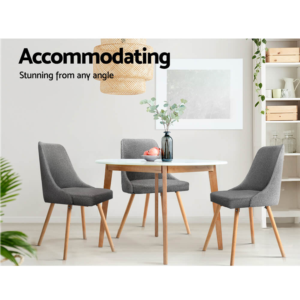 Aspire | Upholstered, Grey Wooden Dining Chairs | Set of 2 | Grey