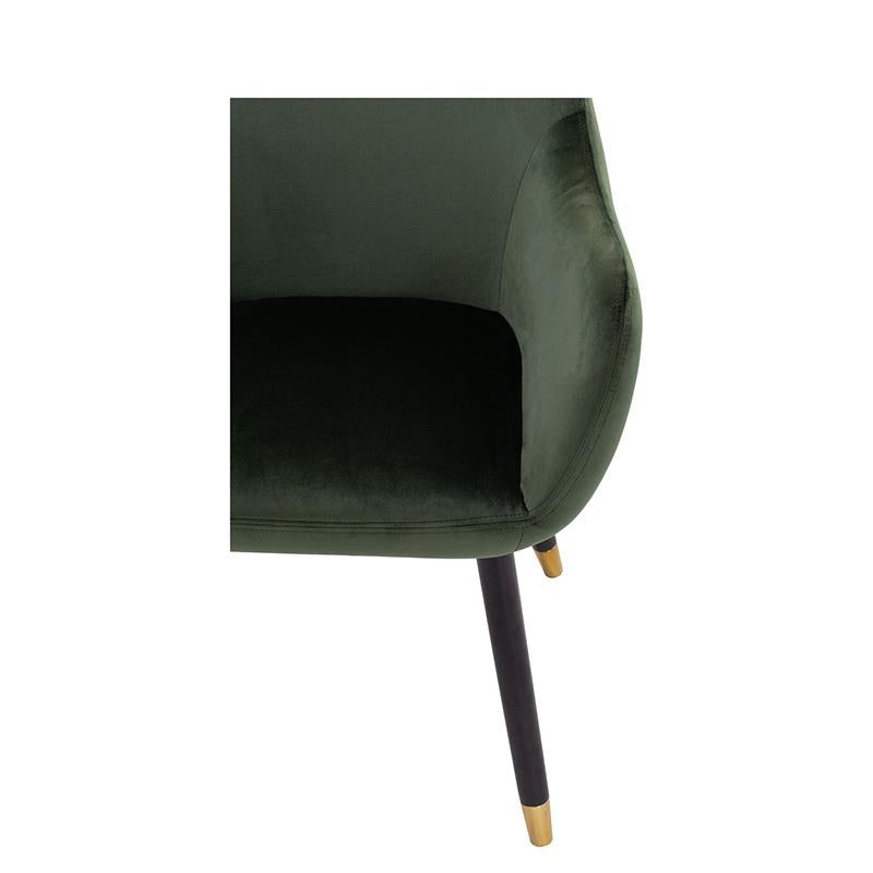Balwyn | Grey Velvet, Modern Wooden Dining Chair | Olive