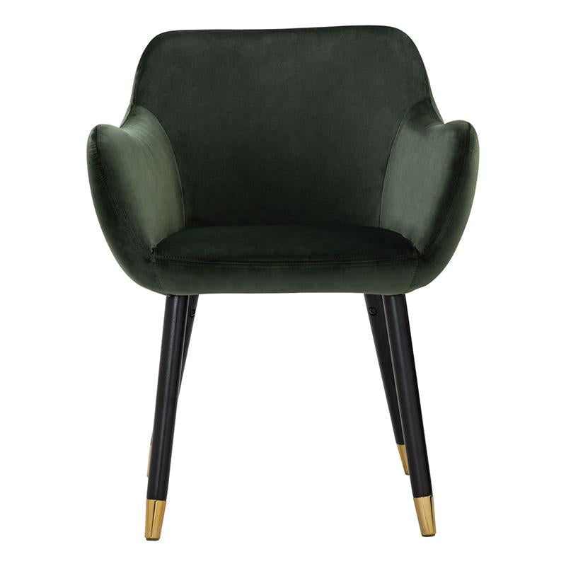 Balwyn | Grey Velvet, Modern Wooden Dining Chair | Olive