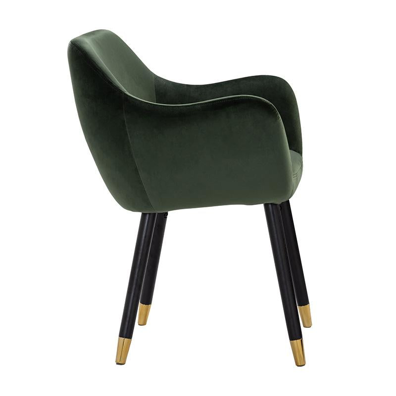 Balwyn | Grey Velvet, Modern Wooden Dining Chair | Olive