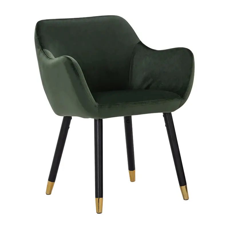 Balwyn | Grey Velvet, Modern Wooden Dining Chair | Olive