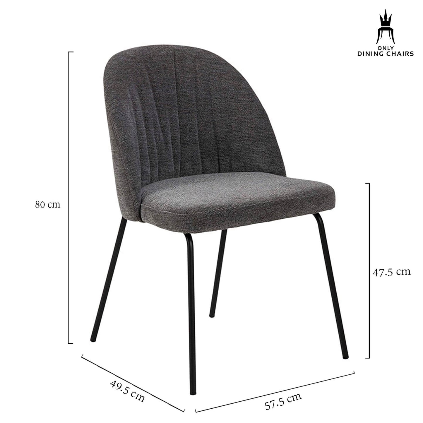 Calwell | Dark Grey Fabric Modern Dining Chair