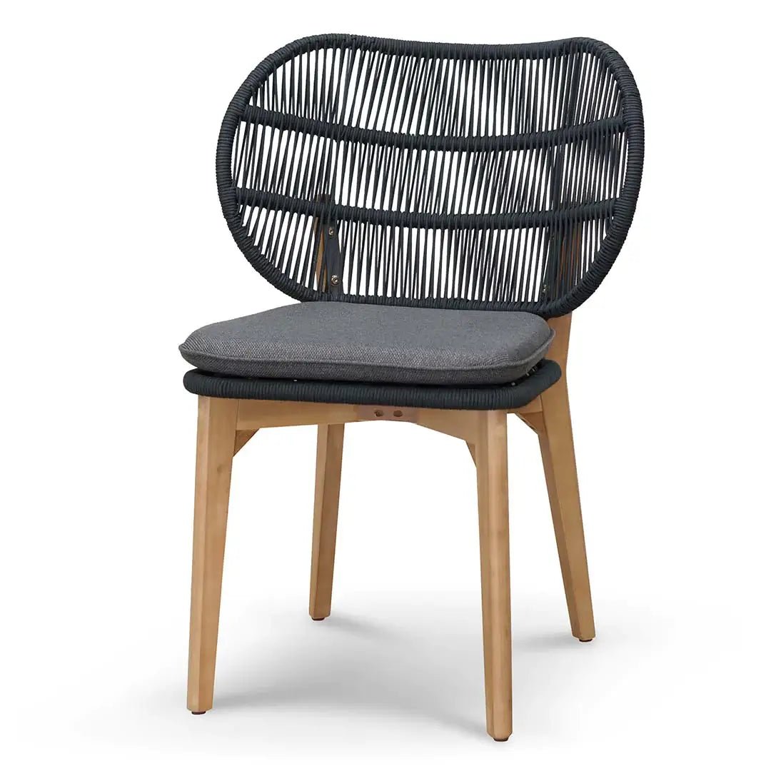 Cascade | Anthracite Grey Coastal Wooden Outdoor Dining Chairs | Set Of 2 | Grey