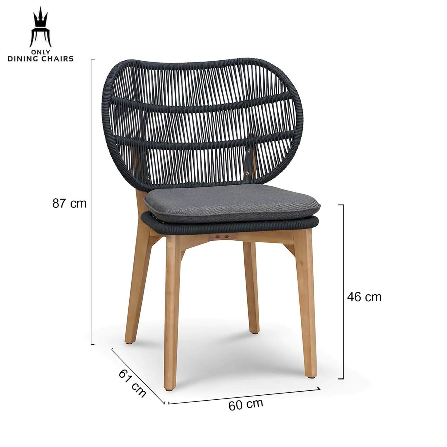 Cascade | Anthracite Grey Coastal Wooden Outdoor Dining Chairs | Set Of 2 | Grey