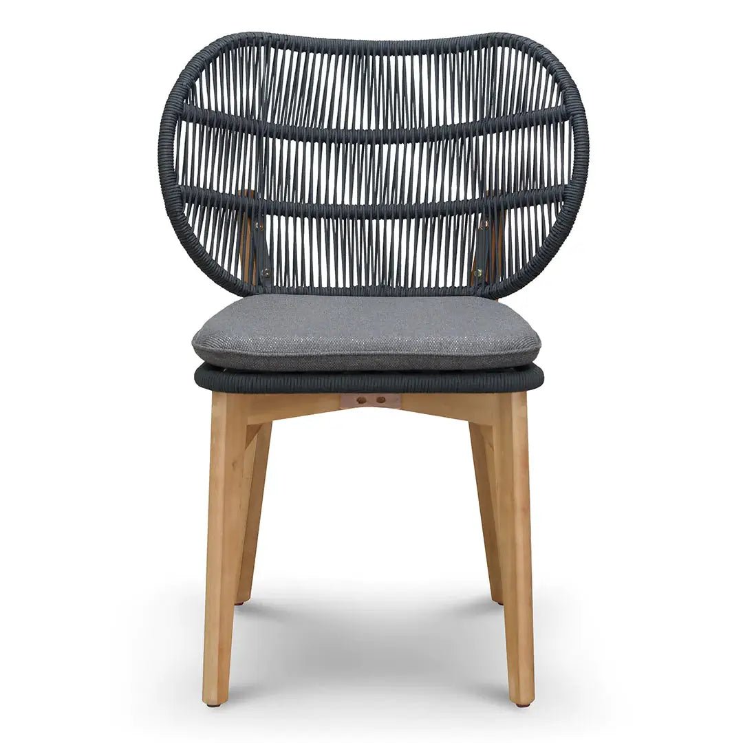 Cascade | Anthracite Grey Coastal Wooden Outdoor Dining Chairs | Set Of 2 | Grey