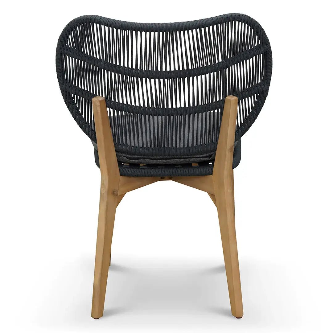 Cascade | Anthracite Grey Coastal Wooden Outdoor Dining Chairs | Set Of 2 | Grey