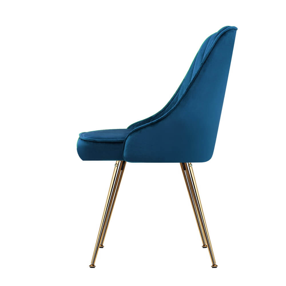 Electra | Modern Velvet Dining Chairs Australia | Set Of 2 | Blue