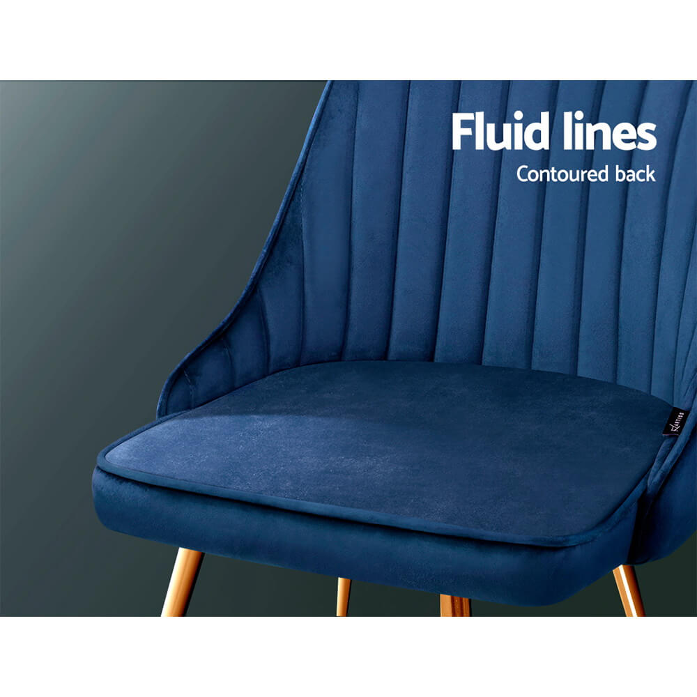 Electra | Modern Velvet Dining Chairs Australia | Set Of 2 | Blue