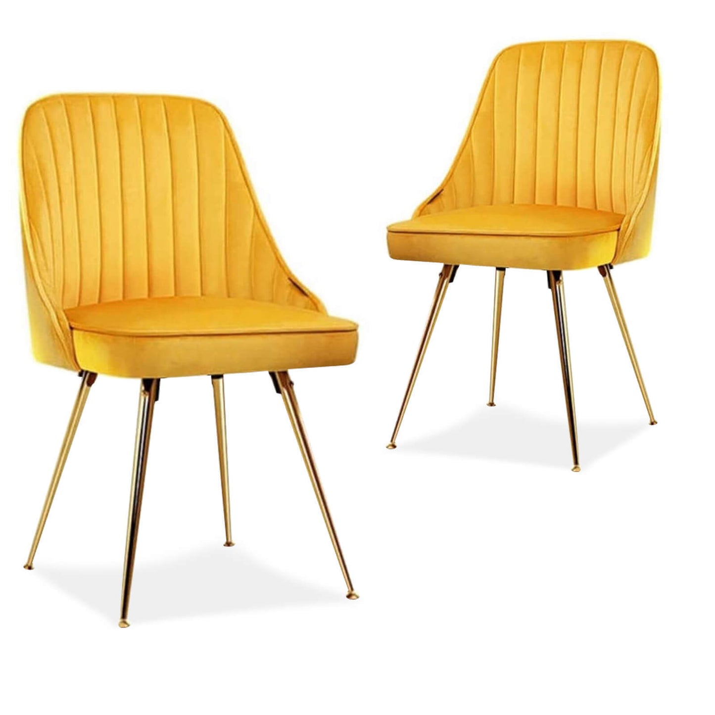 Electra | Modern Velvet Dining Chairs Australia | Set Of 2 | Yellow