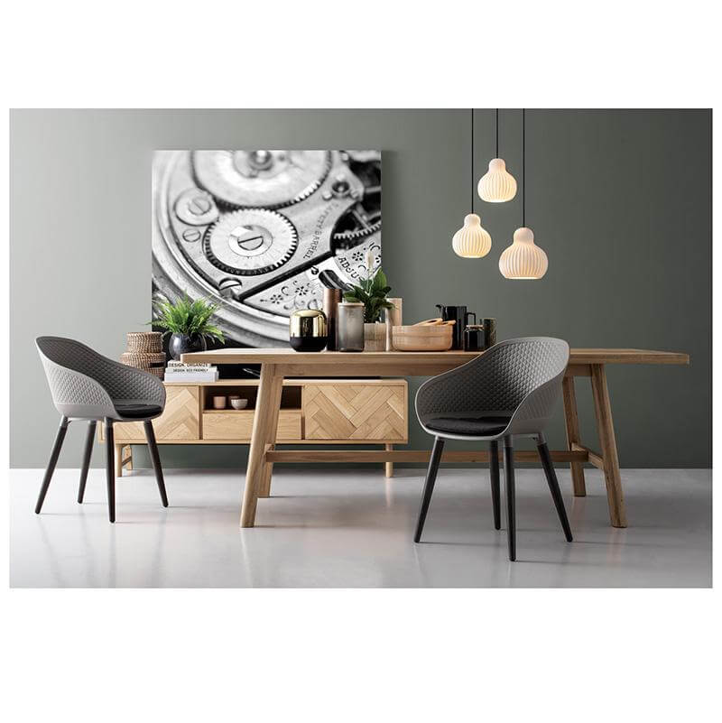 Ellis | Dark Grey, Taupe Plastic Modern Dining Chairs | Set Of 2 | Taupe