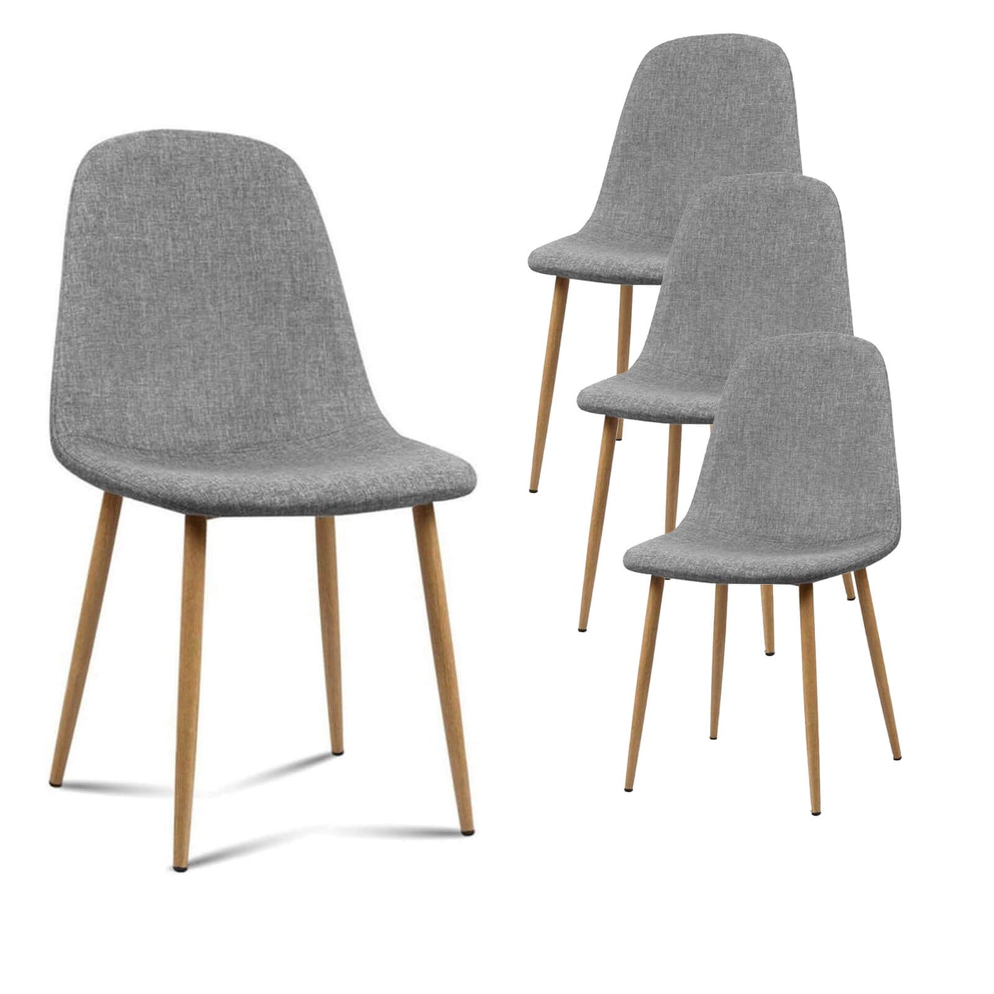 Hansen | Light Grey Mid Century Dining Chairs | Set Of 4 | Light Grey