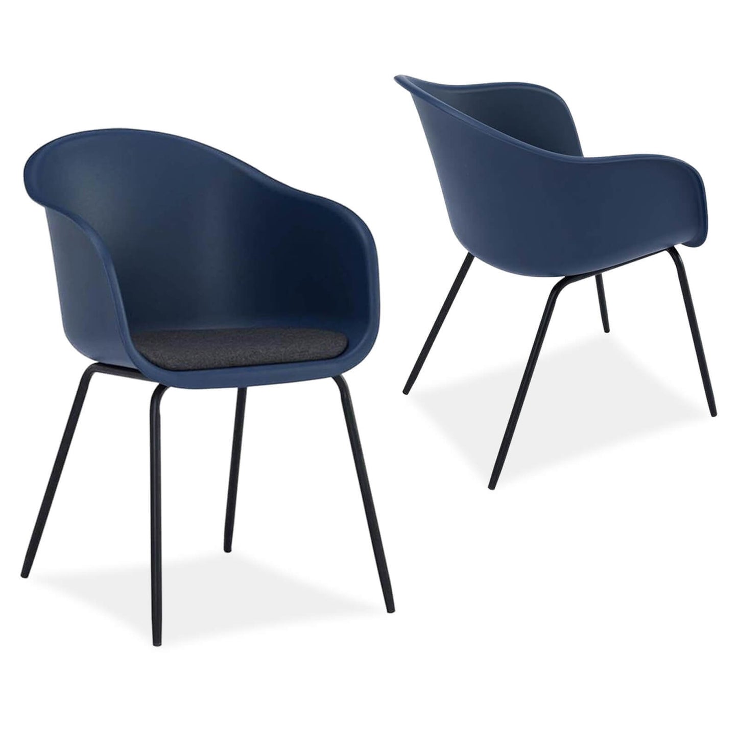 Kaida | Plastic Mid Century Dining Chairs | Set Of 2 | Blue