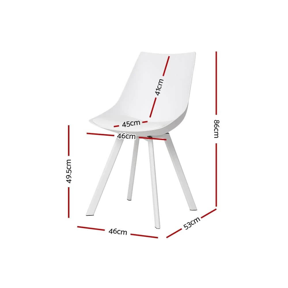 Lonsdale | Black And White Plastic PU Leather Dining Chairs | Set Of 2 | White