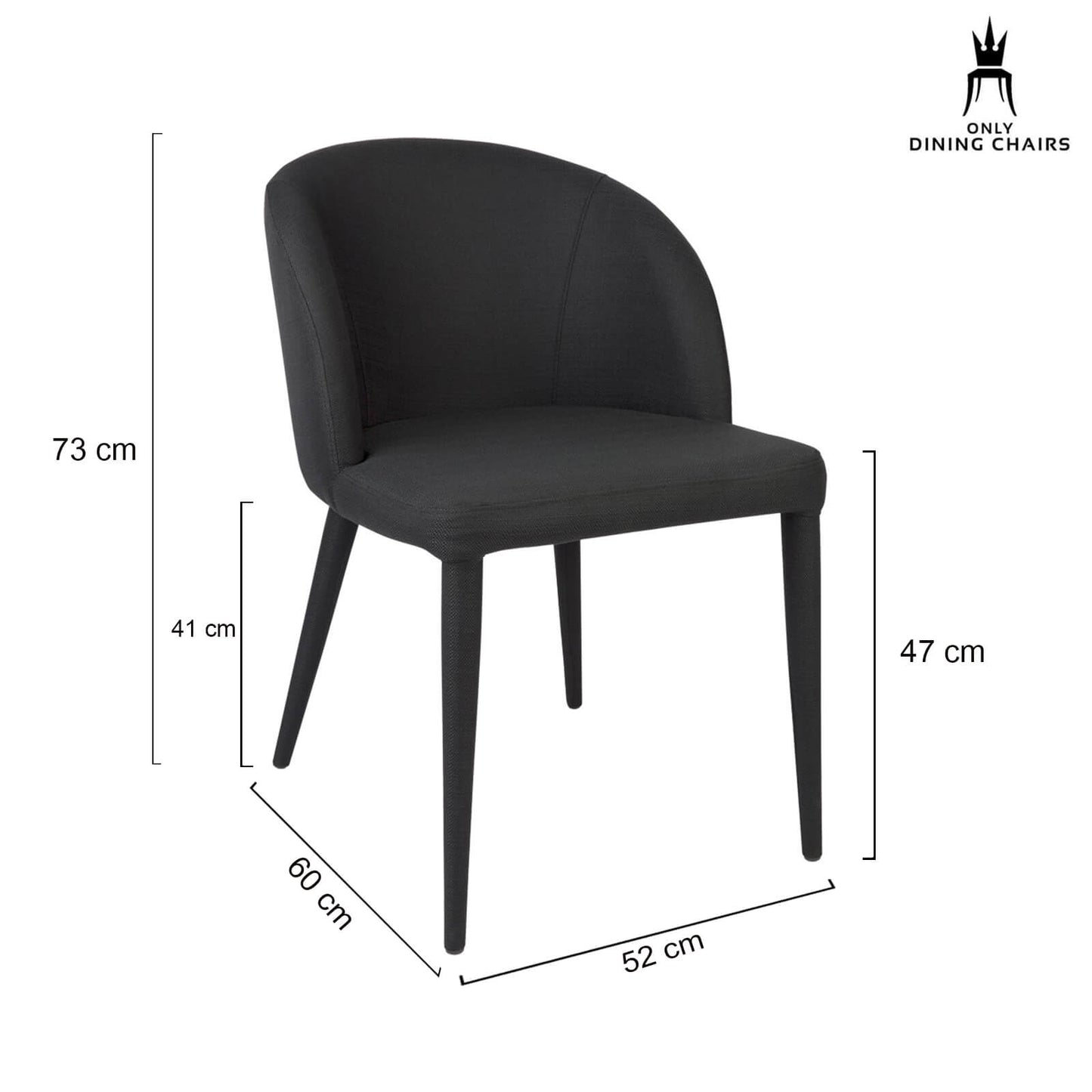Newstead | Version 1 | Modern Black and Natural Textured Fabric Dining Chair | Black