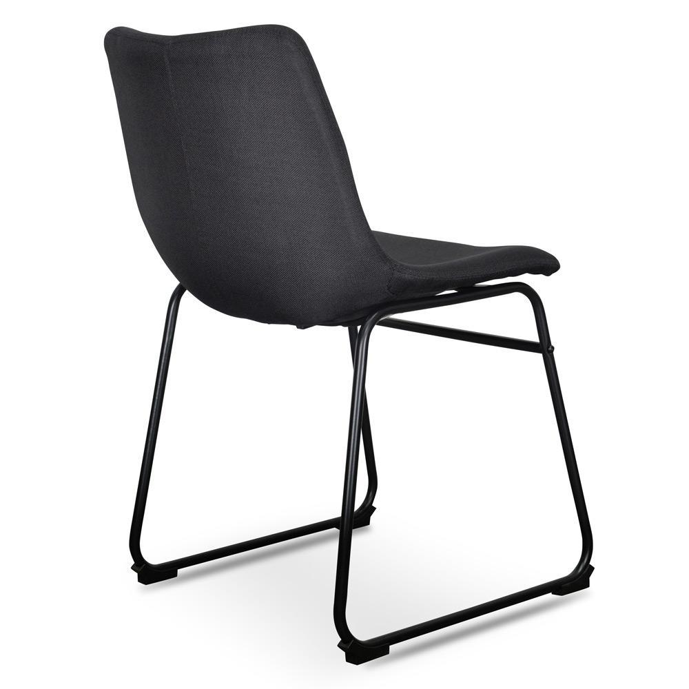 Chatfield | Black Upholstered Fabric Modern Dining Chairs | Set Of 2 | Black