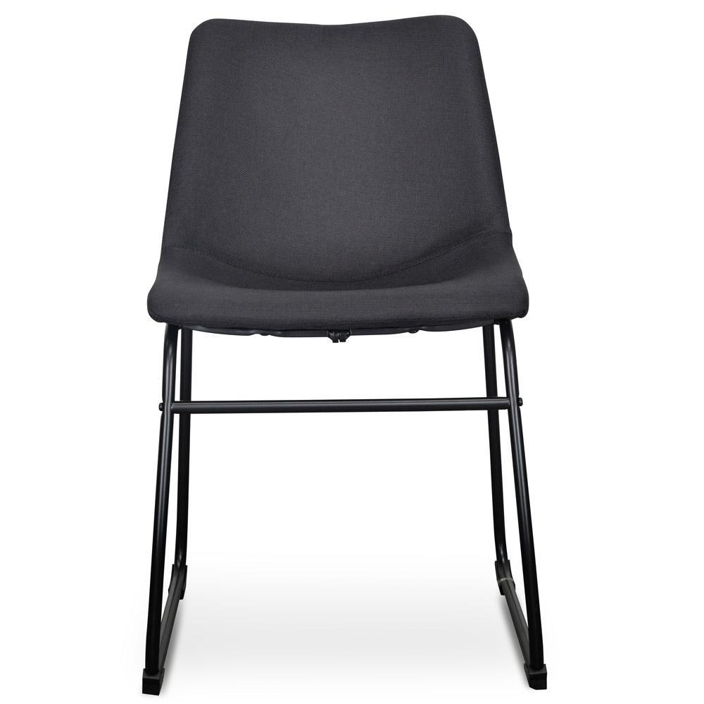 Chatfield | Black Upholstered Fabric Modern Dining Chairs | Set Of 2 | Black