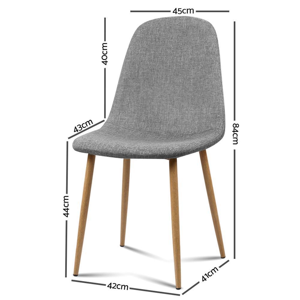 Hansen | Light Grey Mid Century Dining Chairs | Set Of 4 | Light Grey