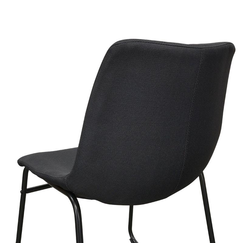 Black Upholstered Modern Metal Dining Chair