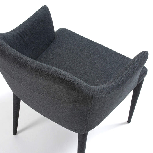 Dark Grey Fabric Dining Chairs