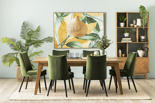 What should I consider before buying green velvet dining chairs?