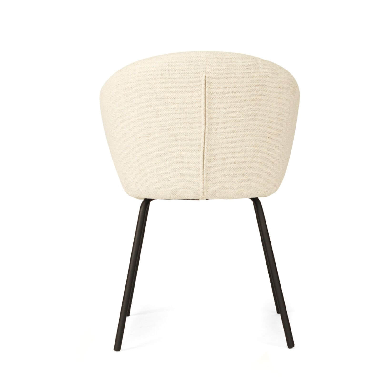 Atrium | Coastal Metal Natural Pebble Fabric Dining Chairs | Natural With Black