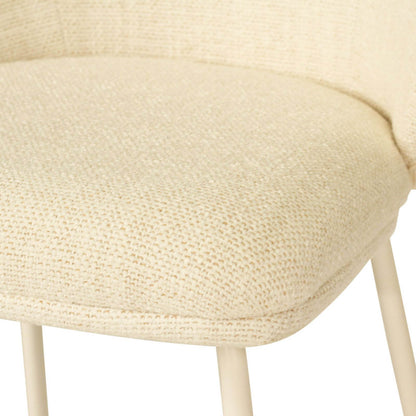 Atrium | Coastal Black Metal Natural Fabric Bar Stools | Natural With White