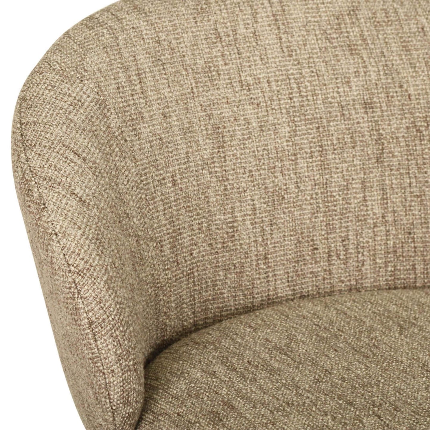 Atrium | Coastal Black Metal Natural Fabric Bar Stools | Pebble With Black