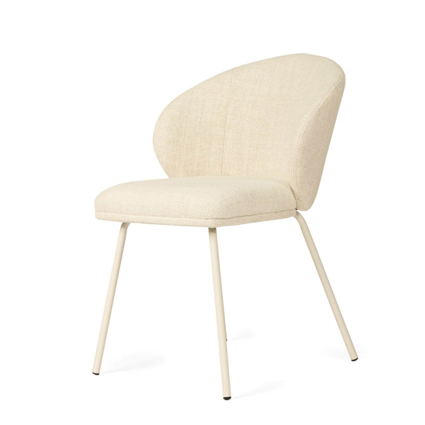 Atrium | Coastal Metal Natural Pebble Fabric Dining Chairs | Natural With White