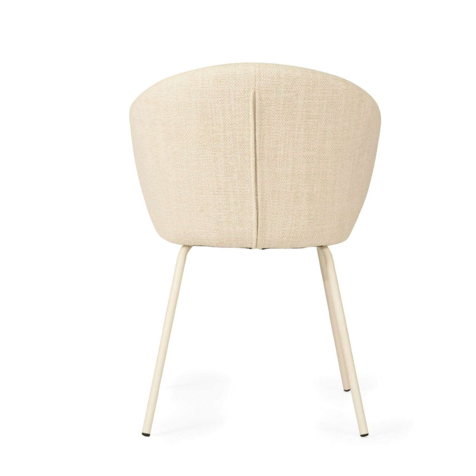 Atrium | Coastal Metal Natural Pebble Fabric Dining Chairs | Natural With White