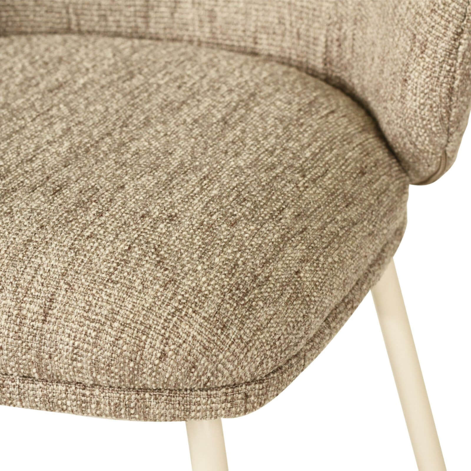Atrium | Coastal Black Metal Natural Fabric Bar Stools | Pebble With White
