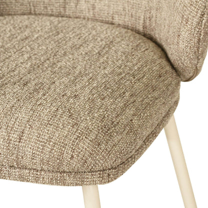 Atrium | Coastal Black Metal Natural Fabric Bar Stools | Pebble With White