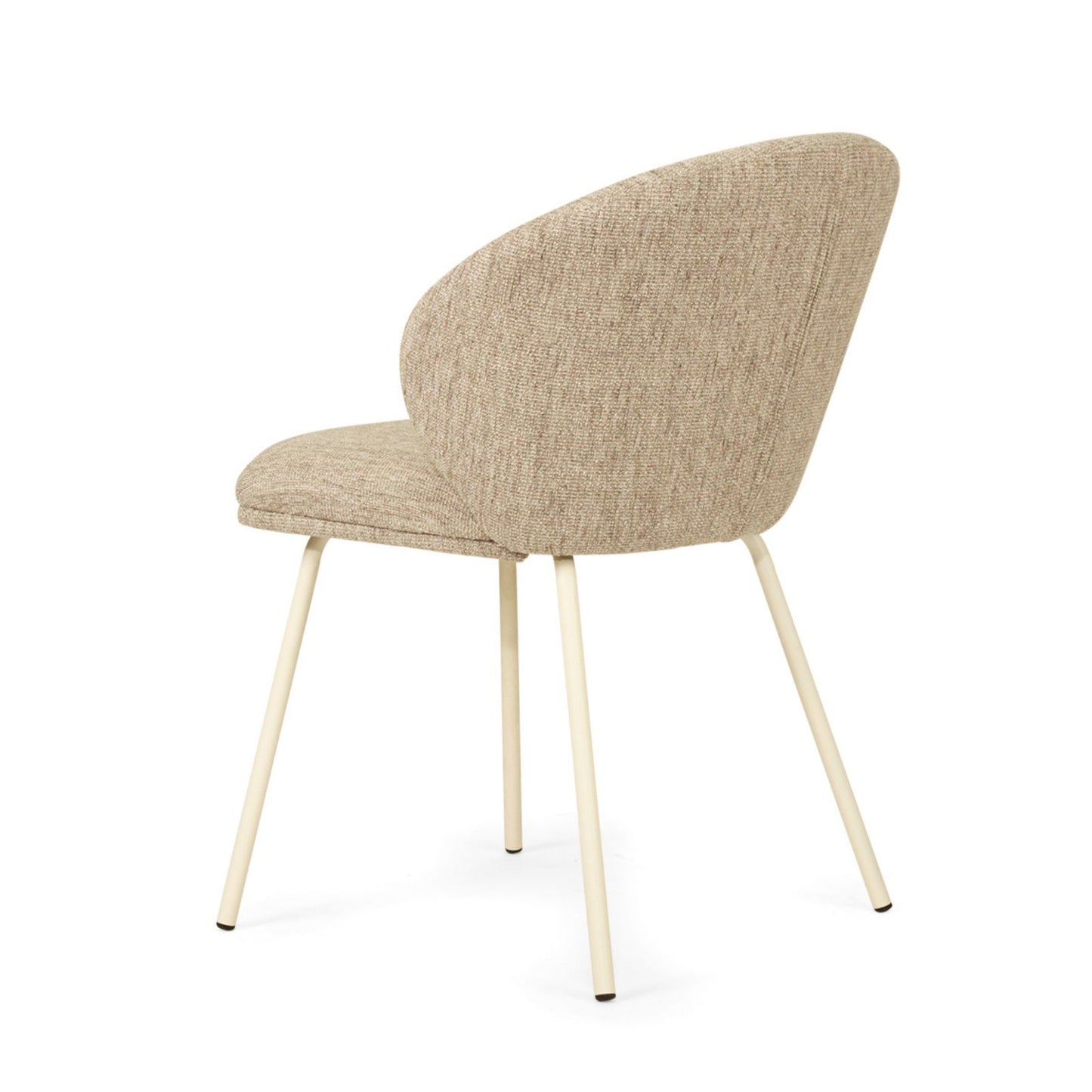 Atrium | Coastal Metal Natural Pebble Fabric Dining Chairs | Pebble With White