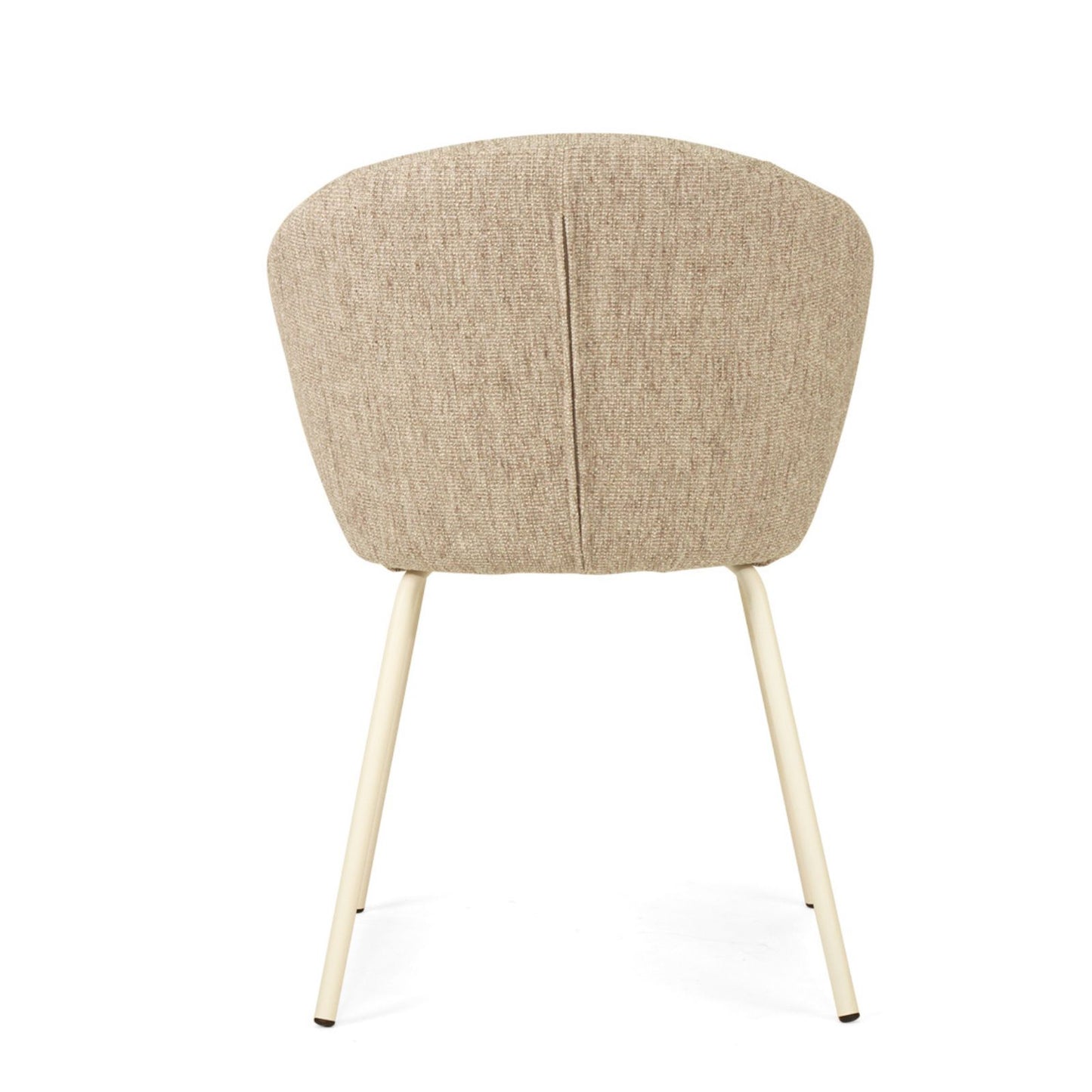 Atrium | Coastal Metal Natural Pebble Fabric Dining Chairs | Pebble With White