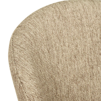 Atrium | Coastal Metal Natural Pebble Fabric Dining Chairs | Pebble With White