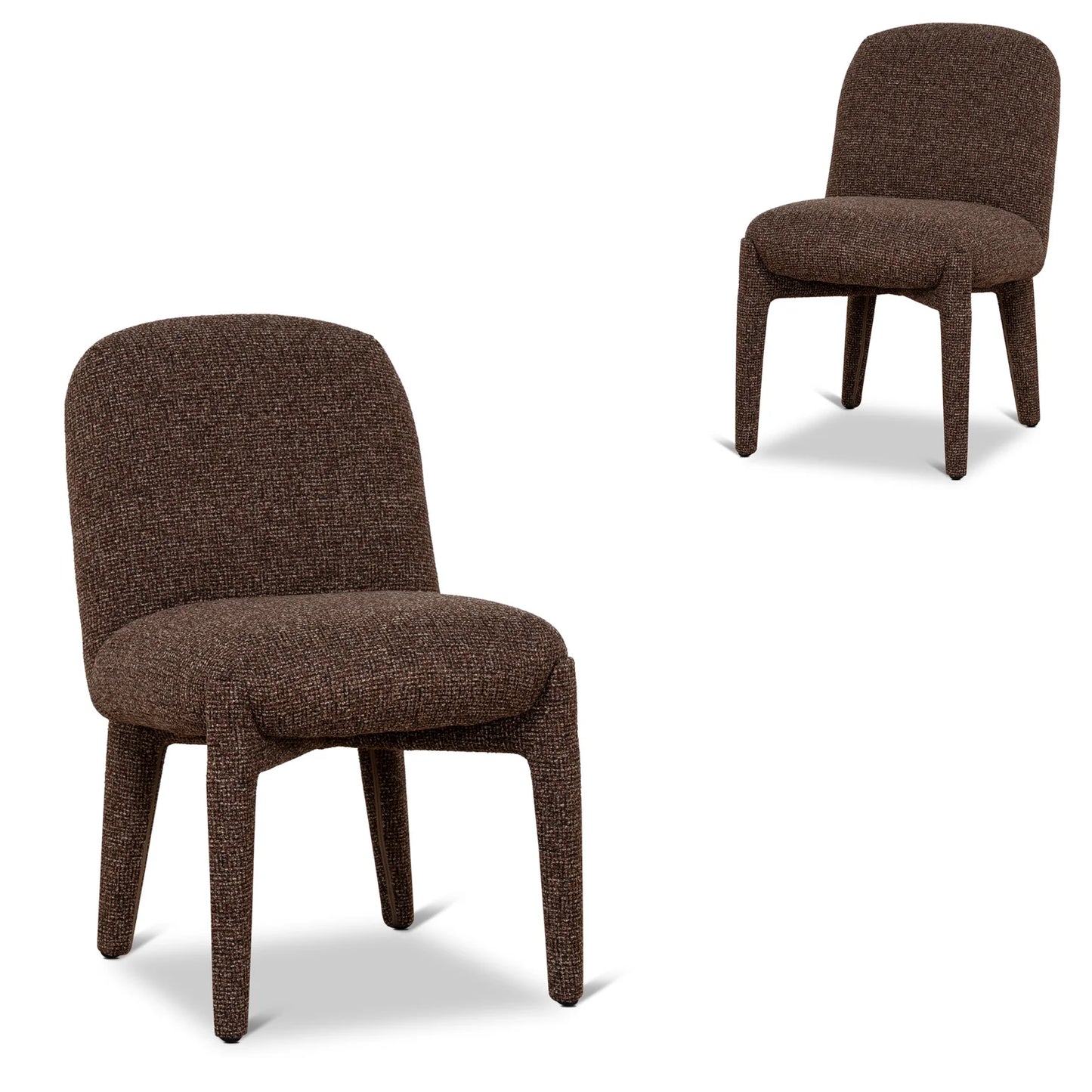 Adelphi | Metal Modern Cinnamon Sand Weave Fabric Dining Chairs | Cinnamon