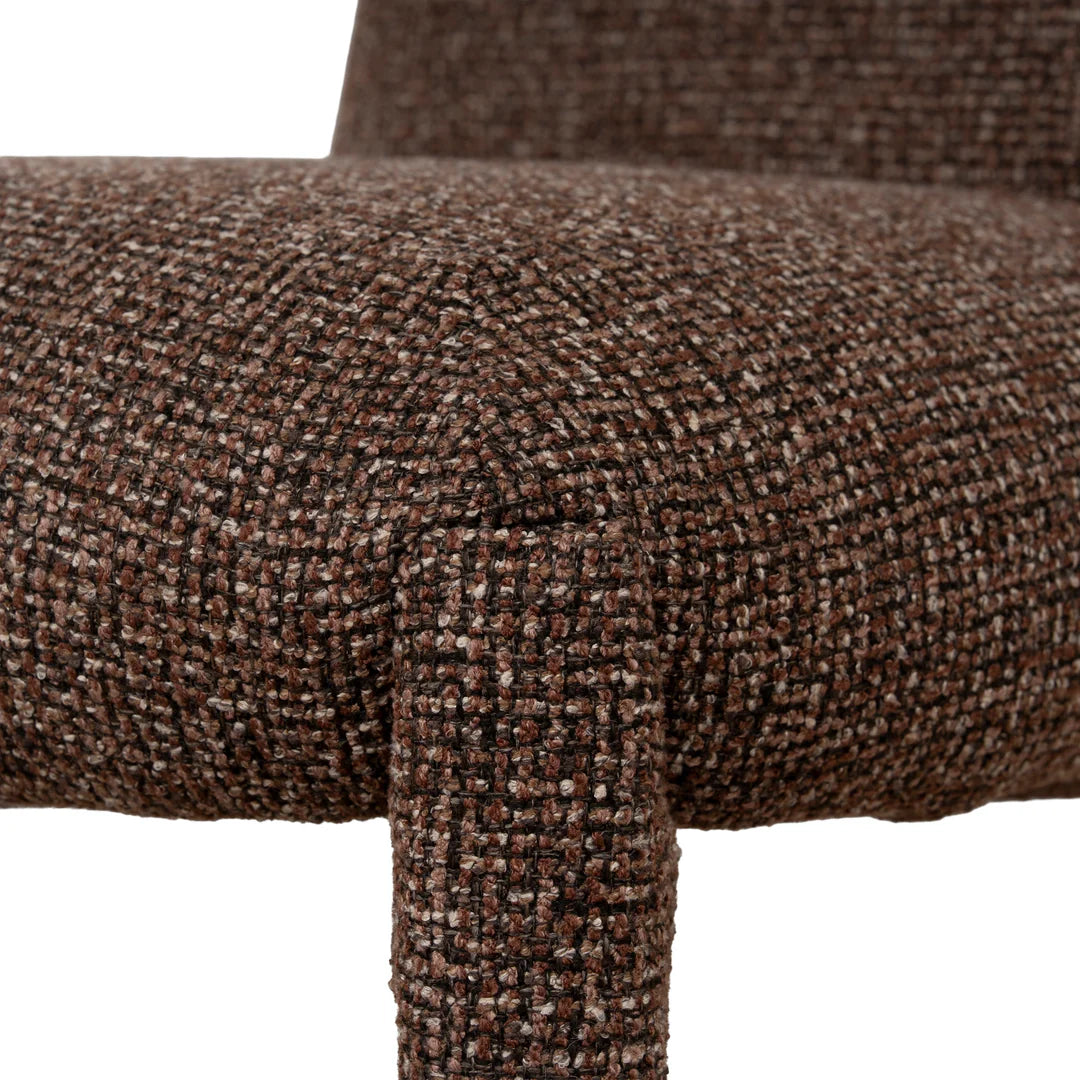 Adelphi | Metal Modern Cinnamon Sand Weave Fabric Dining Chairs | Cinnamon