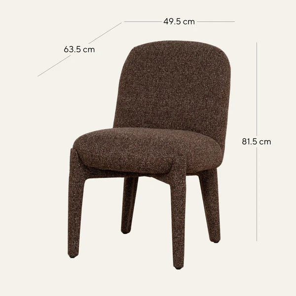 Adelphi | Metal Modern Cinnamon Sand Weave Fabric Dining Chairs | Cinnamon