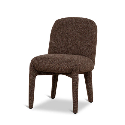 Adelphi | Metal Modern Cinnamon Sand Weave Fabric Dining Chairs | Cinnamon