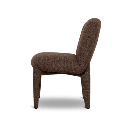 Adelphi | Metal Modern Cinnamon Sand Weave Fabric Dining Chairs | Cinnamon