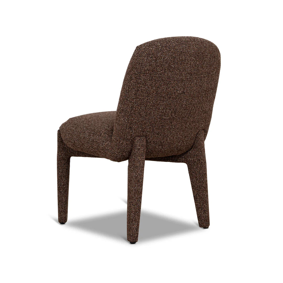 Adelphi | Metal Modern Cinnamon Sand Weave Fabric Dining Chairs | Cinnamon