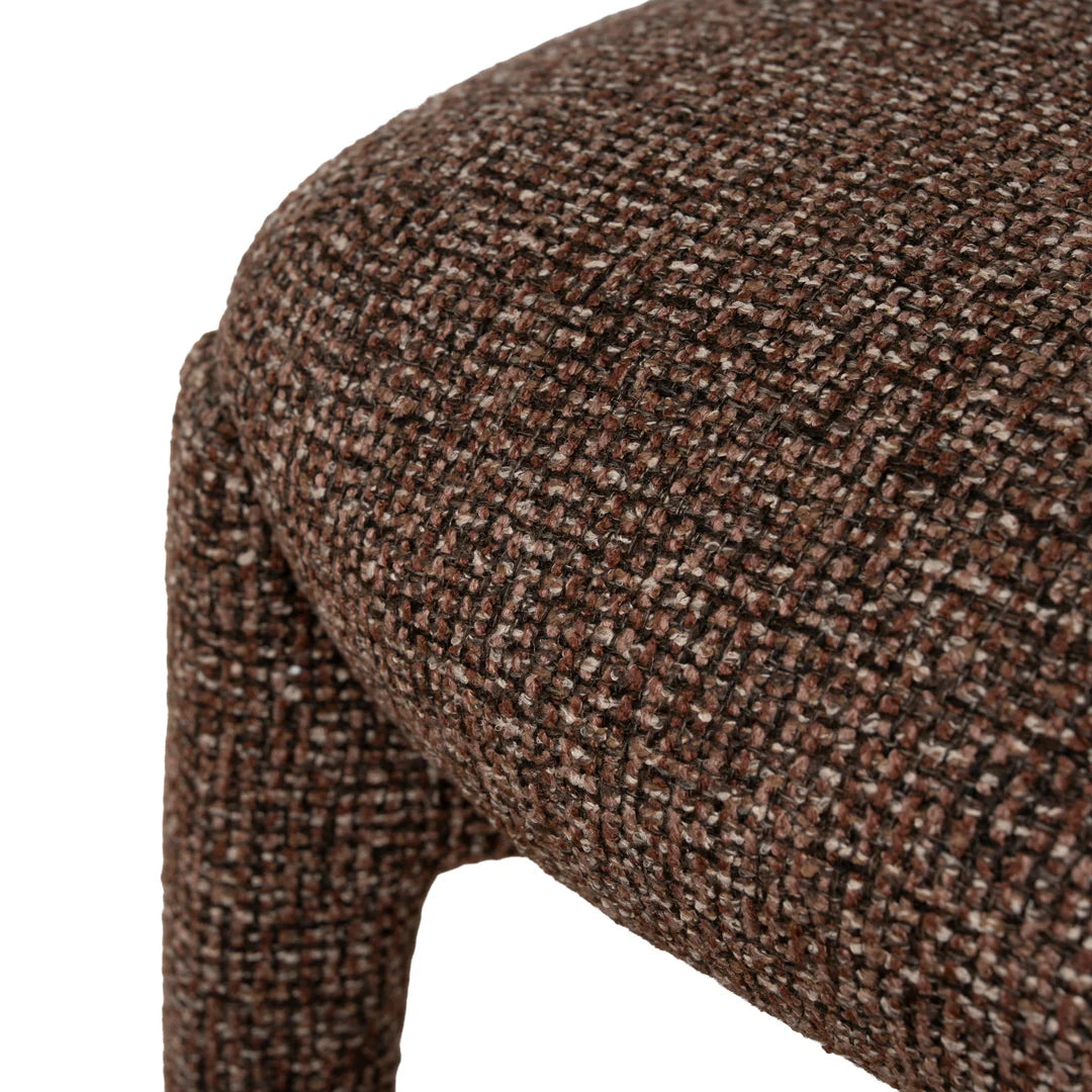 Adelphi | Metal Modern Cinnamon Sand Weave Fabric Dining Chairs | Cinnamon