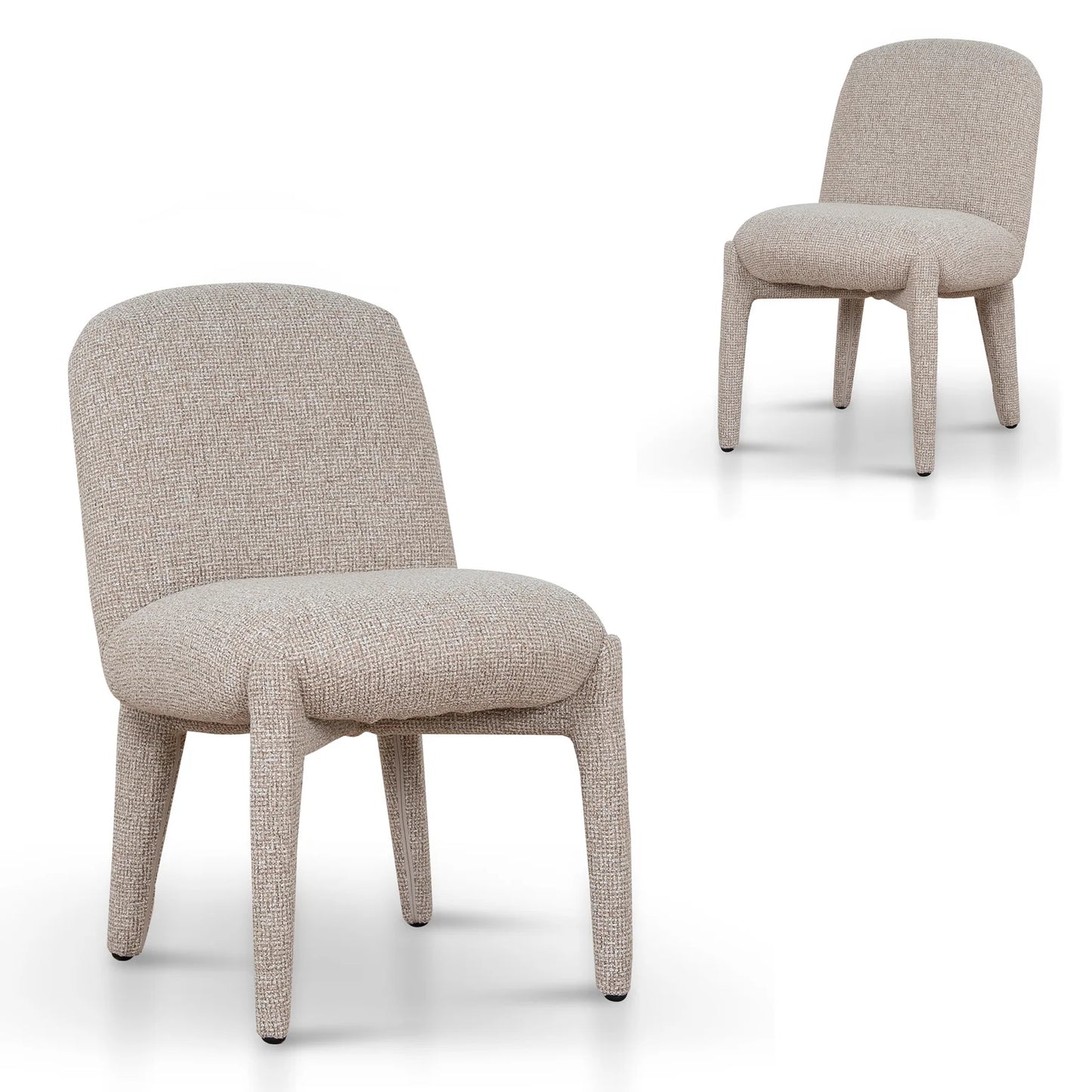 Adelphi | Metal Modern Cinnamon Sand Weave Fabric Dining Chairs | Sand