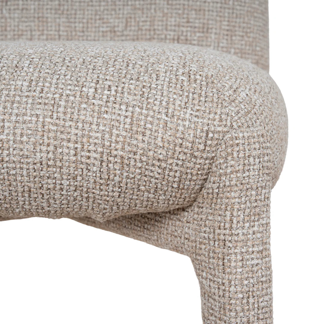 Adelphi | Metal Modern Cinnamon Sand Weave Fabric Dining Chairs | Sand
