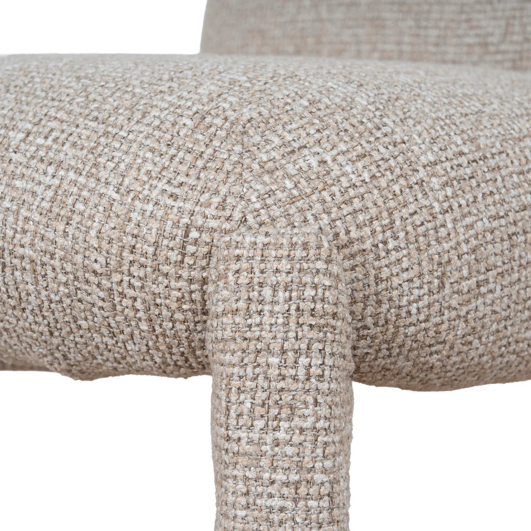 Adelphi | Metal Modern Cinnamon Sand Weave Fabric Dining Chairs | Sand