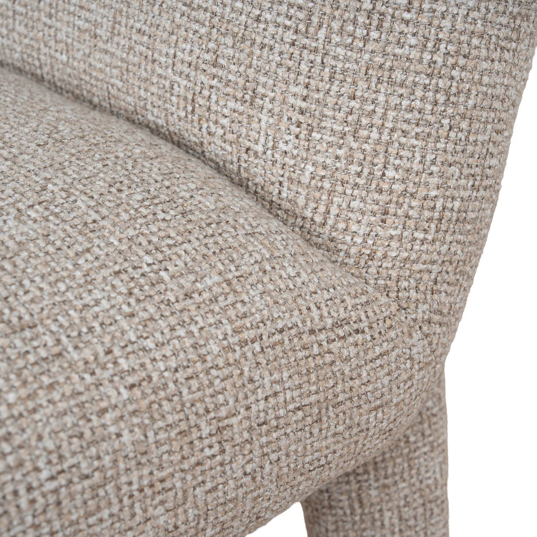 Adelphi | Metal Modern Cinnamon Sand Weave Fabric Dining Chairs | Sand