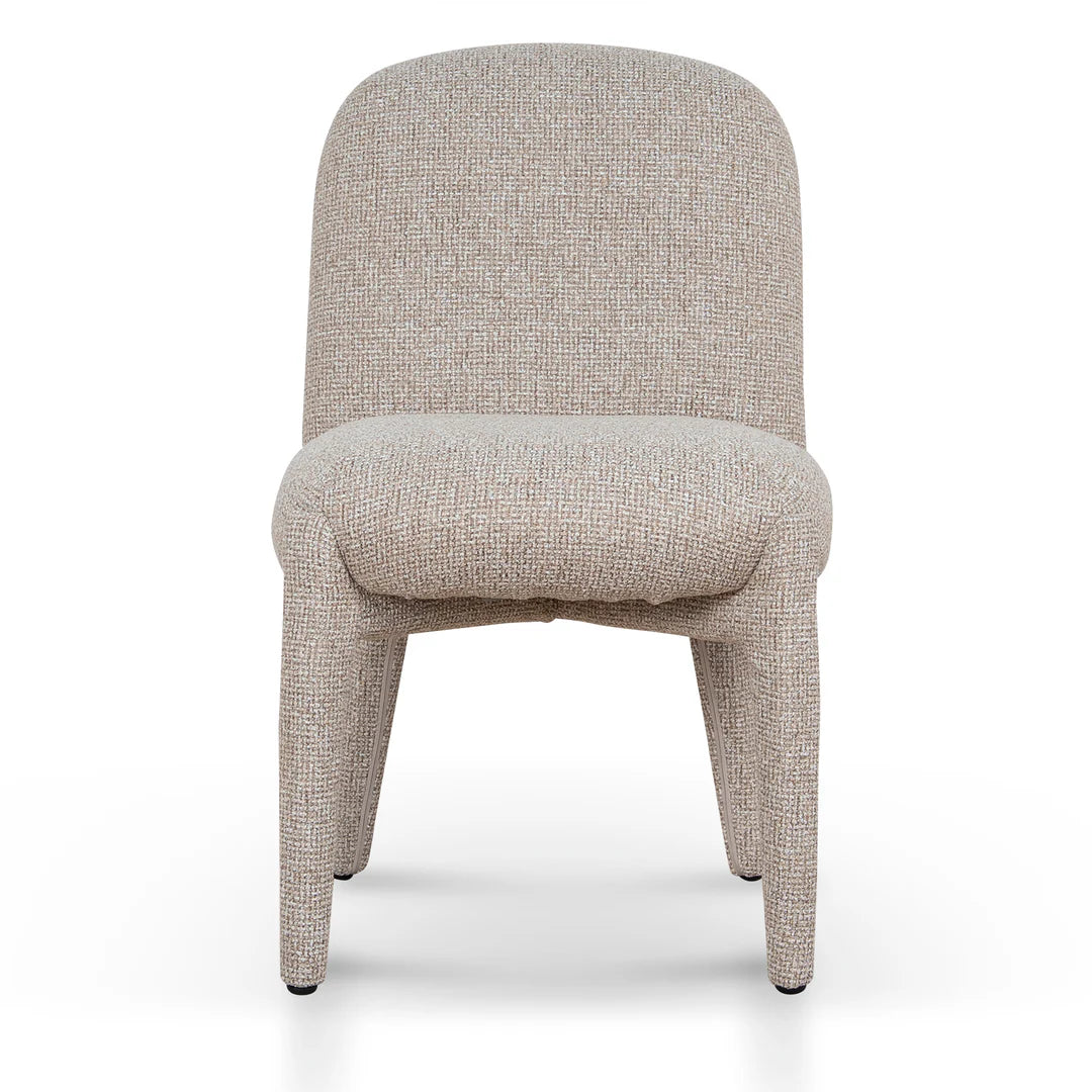 Adelphi | Metal Modern Cinnamon Sand Weave Fabric Dining Chairs | Sand