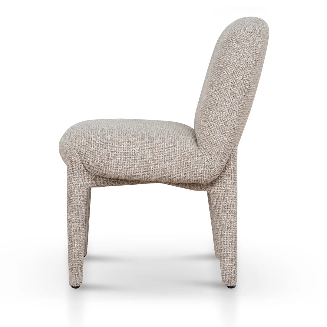 Adelphi | Metal Modern Cinnamon Sand Weave Fabric Dining Chairs | Sand